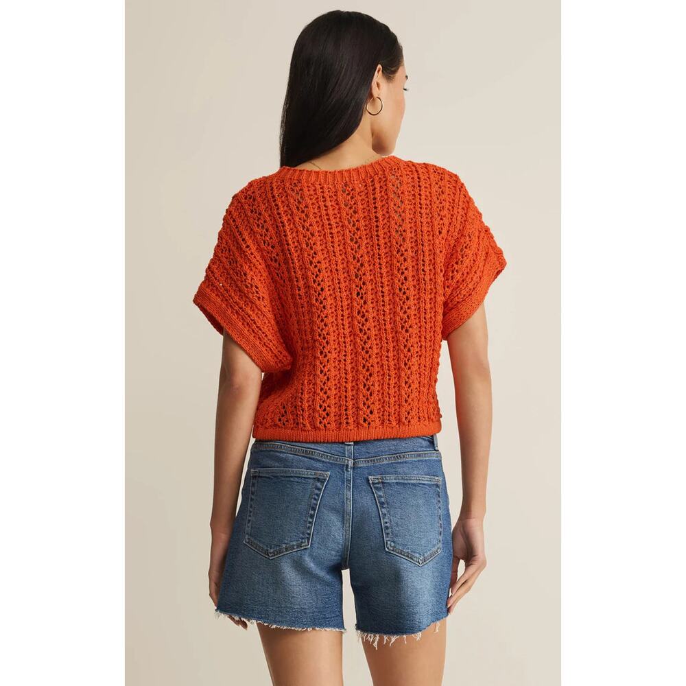 Z Supply Ballast Crochet Sweater Top - Tiger Lily NWT VARIOUS SIZES - Picture 2 of 4